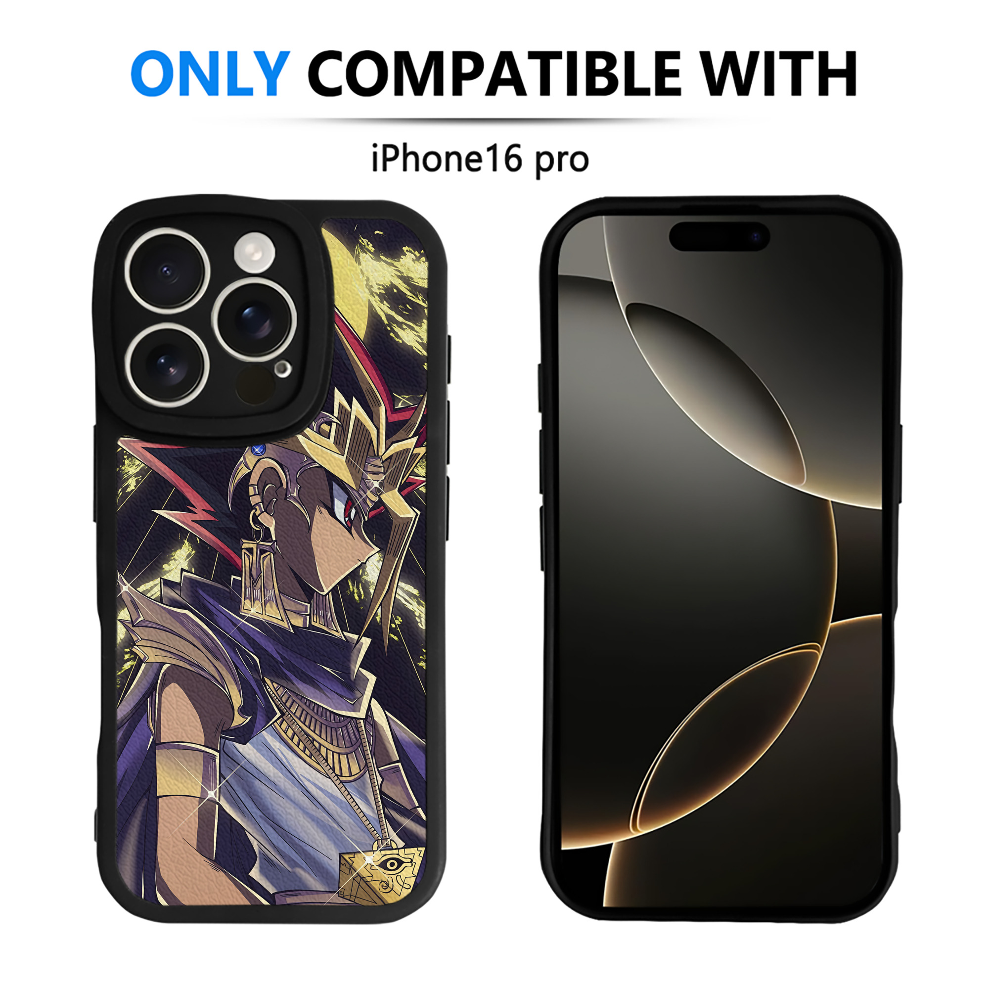 （画像用） 遊☆戯☆王 Yu-Gi-Oh! 【iPhone 16シリーズ対応】シリコンスマホケース（レザー調） 材質：シリコン